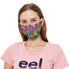 Rainbow Zebra Stripes Crease Cloth Face Mask (adult) by nate14shop