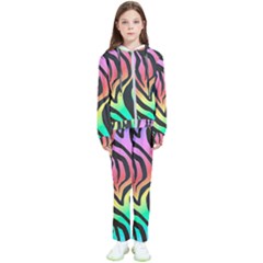 Rainbow Zebra Stripes Kids  Tracksuit