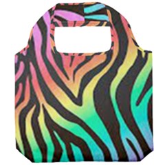 Rainbow Zebra Stripes Foldable Grocery Recycle Bag