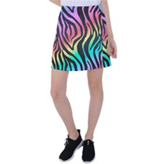 Rainbow Zebra Stripes Tennis Skirt by nate14shop