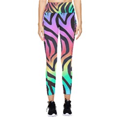 Rainbow Zebra Stripes Pocket Leggings  by nate14shop