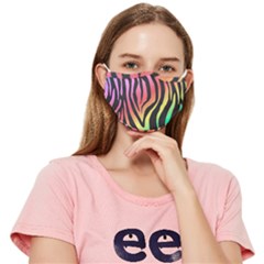 Rainbow Zebra Stripes Fitted Cloth Face Mask (adult) by nate14shop