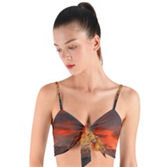 Switzerland-zermatt-mountains-snow- Woven Tie Front Bralet by Amaryn4rt