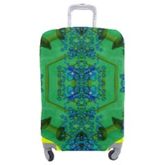 Vines Of Beautiful Flowers On A Painting In Mandala Style Luggage Cover (medium) by pepitasart