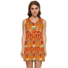 Animals Pet Cats Tiered Sleeveless Mini Dress by artworkshop