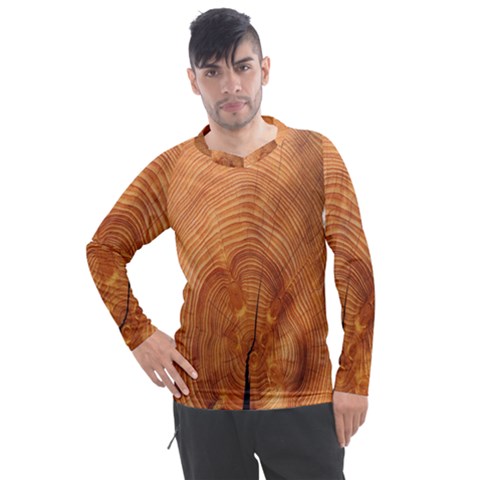 Annual Rings Tree Wood Men s Pique Long Sleeve Tee by artworkshop