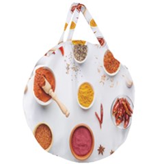 Masala Spices Food Giant Round Zipper Tote by artworkshop