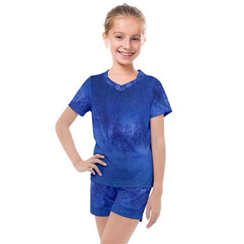 Milky Way Stars Night Sky Kids  Mesh Tee And Shorts Set by artworkshop