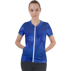 Milky Way Stars Night Sky Short Sleeve Zip Up Jacket by artworkshop