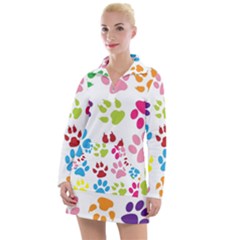 Paw Print Women s Long Sleeve Casual Dress