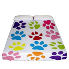 Paw Print Fitted Sheet (california King Size) by artworkshop