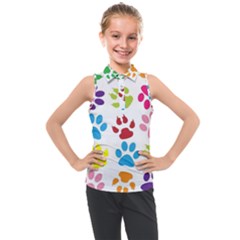 Paw Print Kids  Sleeveless Polo Tee