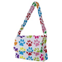 Paw Print Full Print Messenger Bag (l) by artworkshop