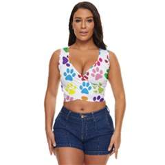 Paw Print Women s Sleeveless Wrap Top