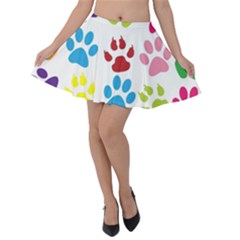 Paw Print Velvet Skater Skirt by artworkshop