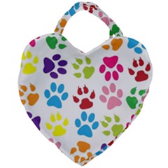 Paw Print Giant Heart Shaped Tote by artworkshop