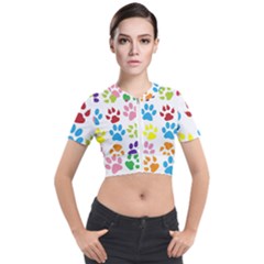 Paw Print Short Sleeve Cropped Jacket by artworkshop