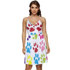 Paw Print V-neck Pocket Summer Dress  by artworkshop