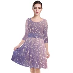 Snowfall Winter Quarter Sleeve Waist Band Dress by artworkshop