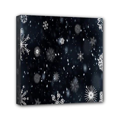 Snowflakes Snow Mini Canvas 6  X 6  (stretched) by artworkshop