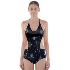 Snowflakes Snow Cut-out One Piece Swimsuit by artworkshop