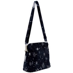 Snowflakes Snow Zipper Messenger Bag by artworkshop