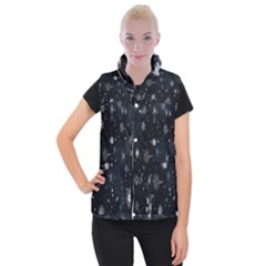 Snowflakes Snow Women s Button Up Vest