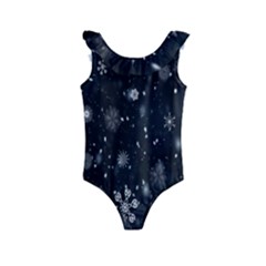 Snowflakes Snow Kids  Frill Swimsuit by artworkshop