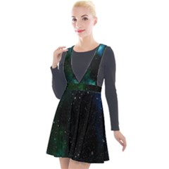 Stars Sky Space Plunge Pinafore Velour Dress by artworkshop
