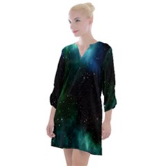 Stars Sky Space Open Neck Shift Dress by artworkshop