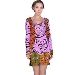 Tileable Seamless Cat Kitty Long Sleeve Nightdress