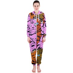 Tileable Seamless Cat Kitty Hooded Jumpsuit (Ladies)