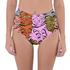 Tileable Seamless Cat Kitty Reversible High-Waist Bikini Bottoms