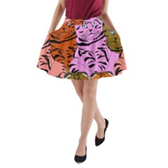 Tileable Seamless Cat Kitty A-Line Pocket Skirt