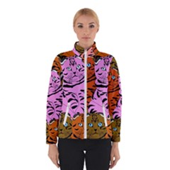 Tileable Seamless Cat Kitty Women s Bomber Jacket