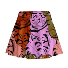 Tileable Seamless Cat Kitty Mini Flare Skirt