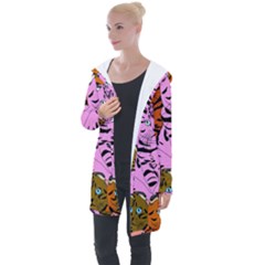 Tileable Seamless Cat Kitty Longline Hooded Cardigan