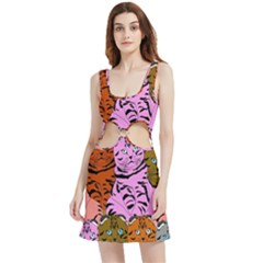 Tileable Seamless Cat Kitty Velvet Cutout Dress