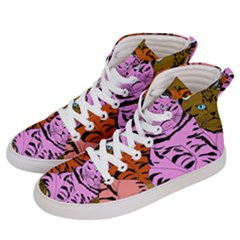 Tileable Seamless Cat Kitty Women s Hi-top Skate Sneakers by artworkshop