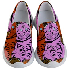 Tileable Seamless Cat Kitty Kids Lightweight Slip Ons