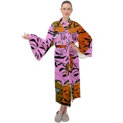 Tileable Seamless Cat Kitty Maxi Velour Kimono