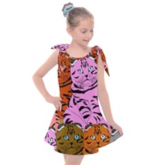 Tileable Seamless Cat Kitty Kids  Tie Up Tunic Dress