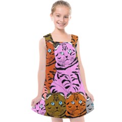 Tileable Seamless Cat Kitty Kids  Cross Back Dress