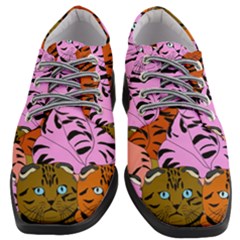 Tileable Seamless Cat Kitty Women Heeled Oxford Shoes