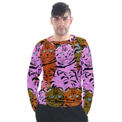 Tileable Seamless Cat Kitty Men s Long Sleeve Raglan Tee