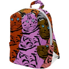 Tileable Seamless Cat Kitty Zip Up Backpack