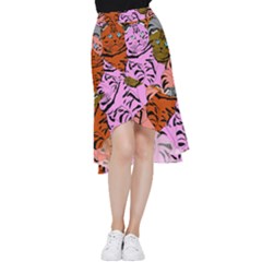 Tileable Seamless Cat Kitty Frill Hi Low Chiffon Skirt