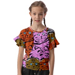 Tileable Seamless Cat Kitty Kids  Cut Out Flutter Sleeves