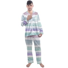 Watercolor Men s Long Sleeve Satin Pajamas Set by artworkshop