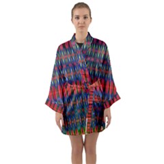 Biten Angles Long Sleeve Satin Kimono